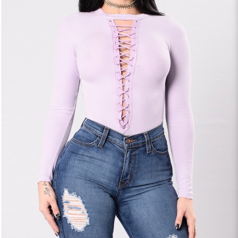 Poor Little Fool bodysuit-lavender